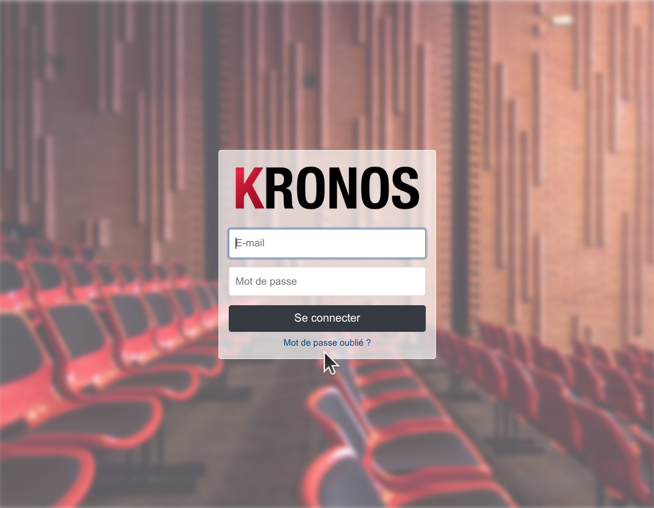 Lien « Mot de passe oublié ? » sous le formulaire de connexion Kronos.